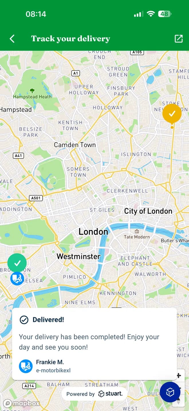 Track your delivery live